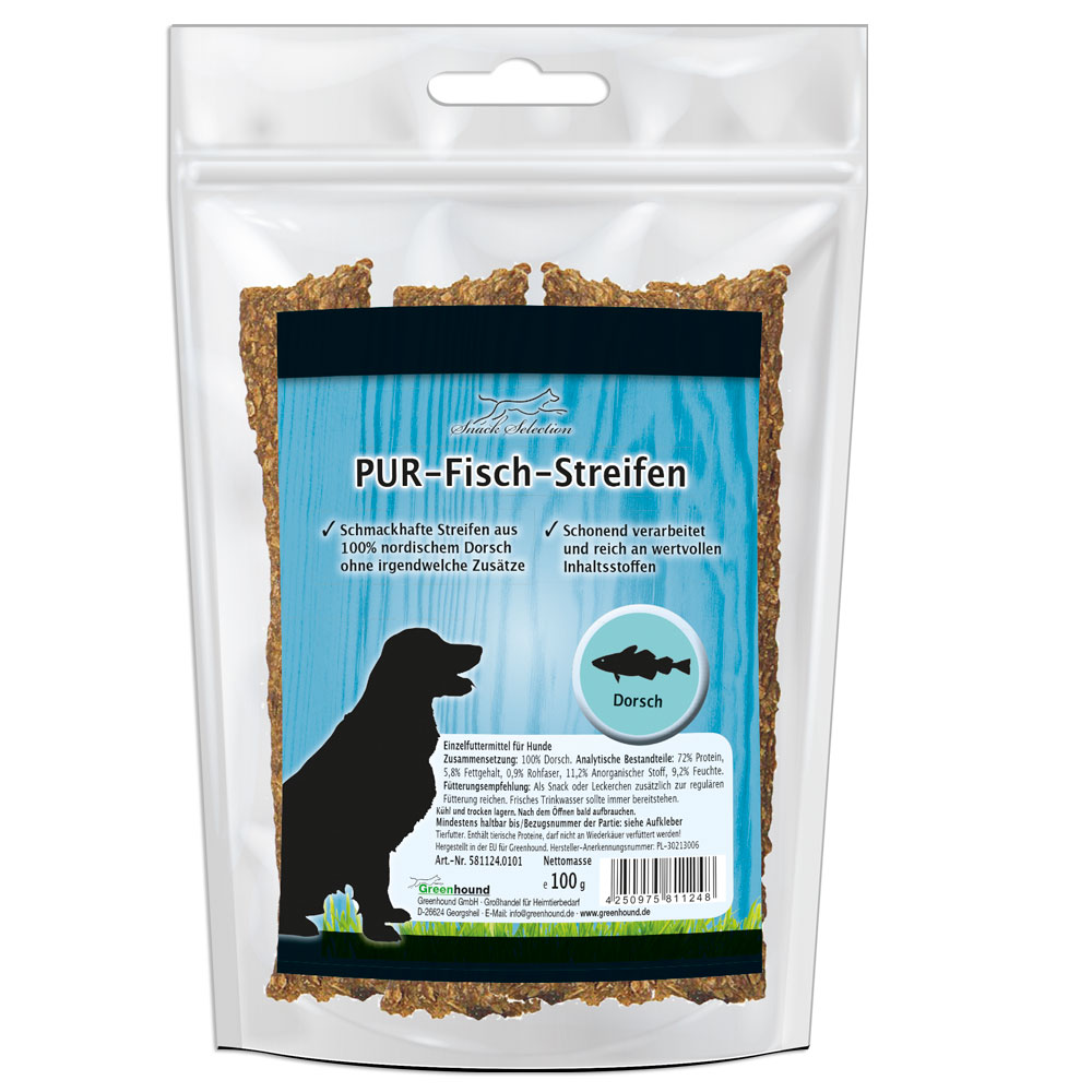 PUR-Fisch-Streifen Dorsch, 12 x 100g