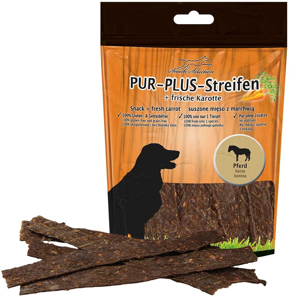 PUR-PLUS-Streifen + Karotte Pferd, 12 x 100g