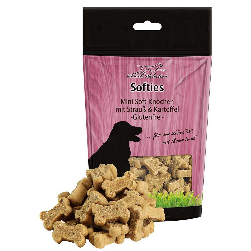 Softies - Mini Soft Knochen mit Strauß & Kartoffel, 12x 200g