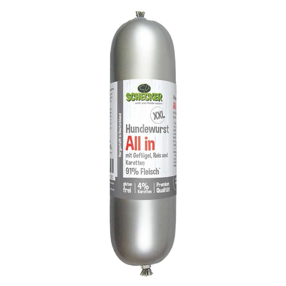 Hundewurst All in mit Geflügel, Reis & Karotten, 6x 800g